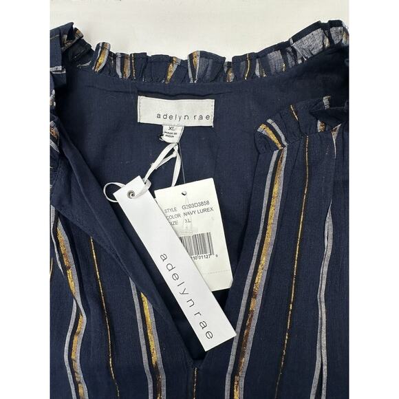 Adelyn Rae Boho Chic Nina Cotton Midi Dress Navy Blue Xlarge Classic With Pocket - Picture 9 of 12